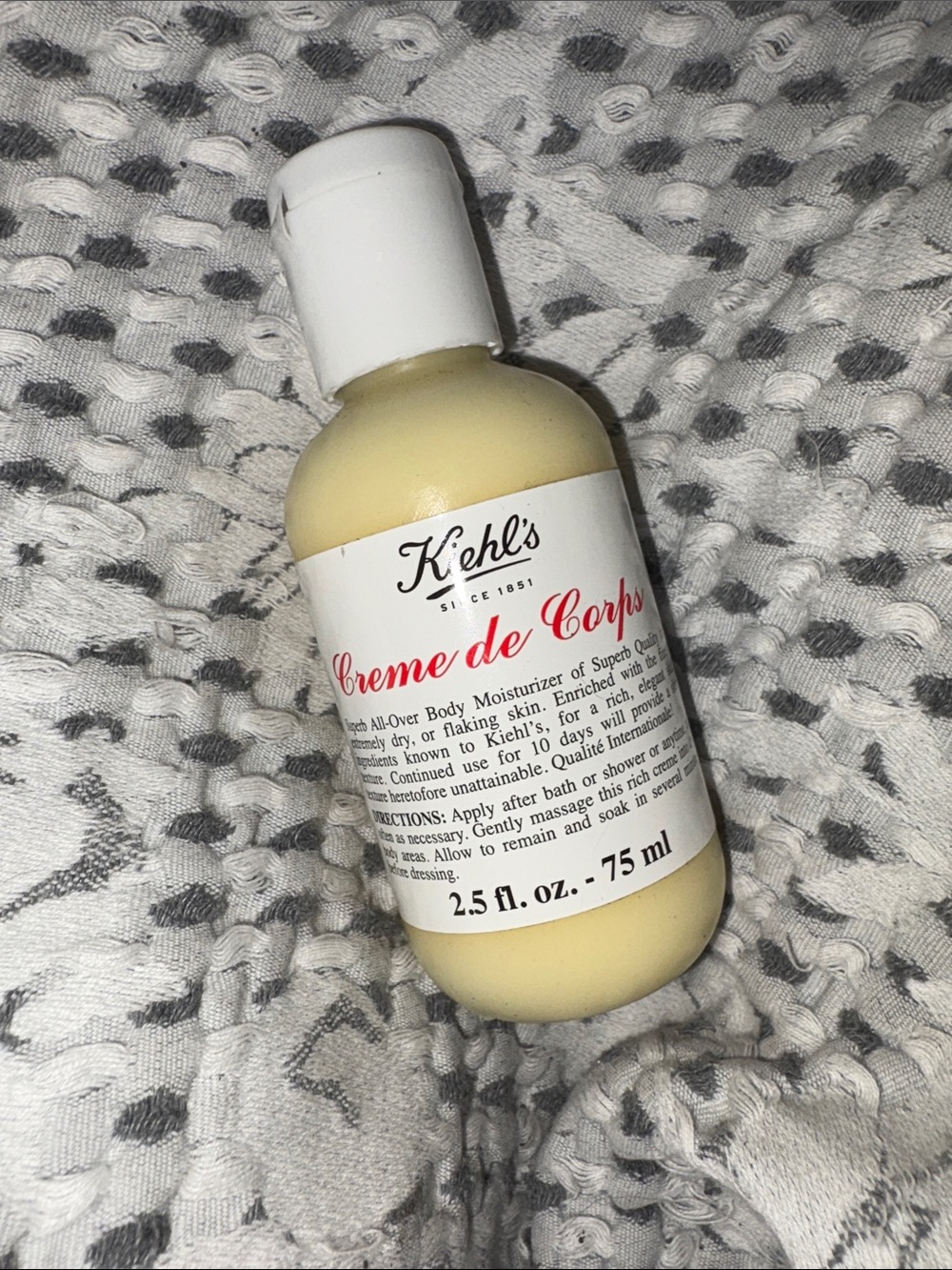 Kiehl's Creme de Corps Body Moisturizer - Cream & White 2.5 oz